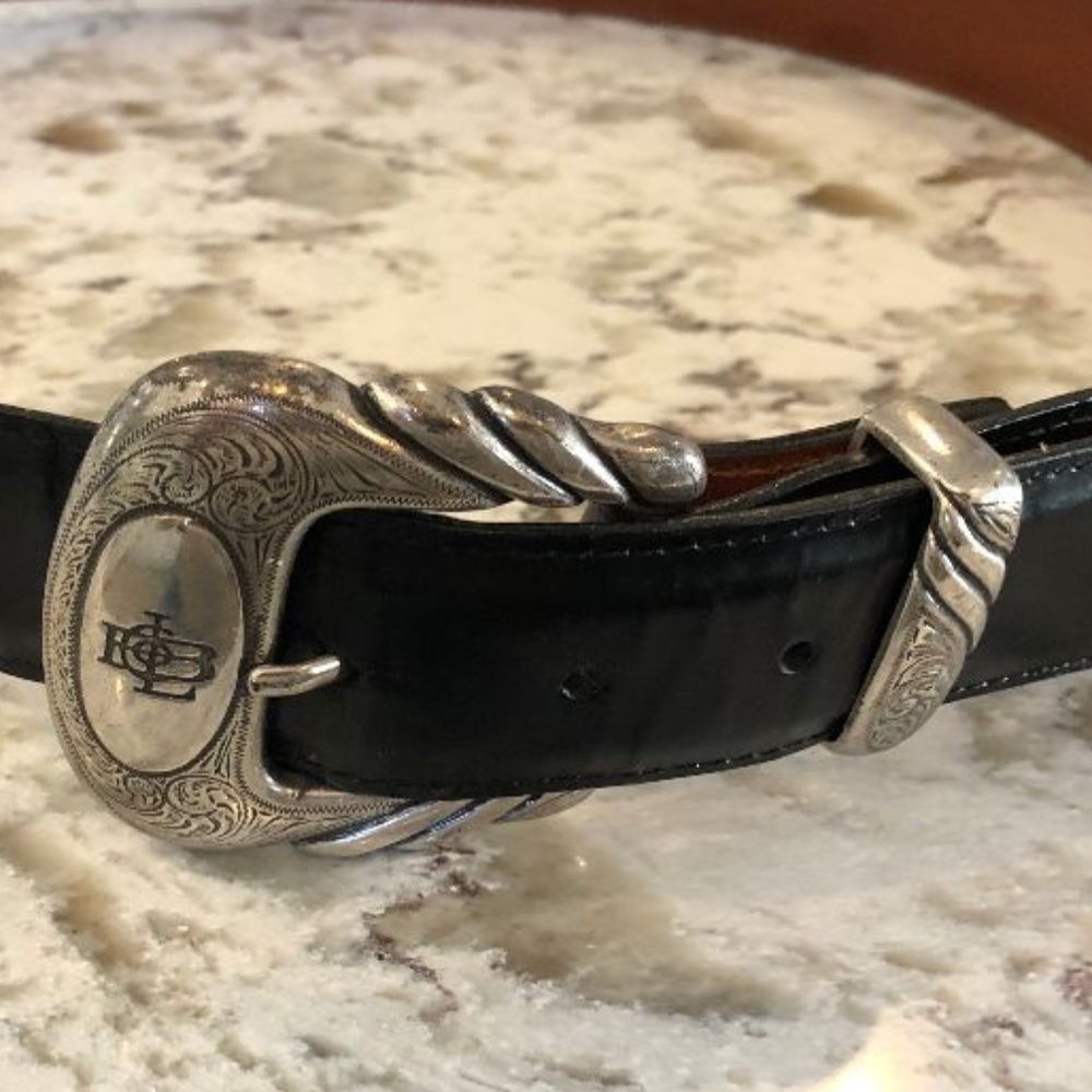 Lucchese black leather belt